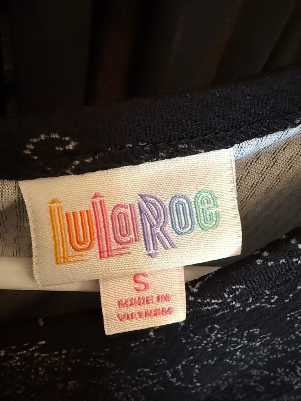 LuLaRoe Black Midi Dress with Light Gray Floral Print - Picture 2 of 6